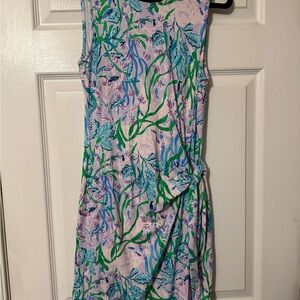 Lilly Pulitzer Blue and Green Floral Midi Dress